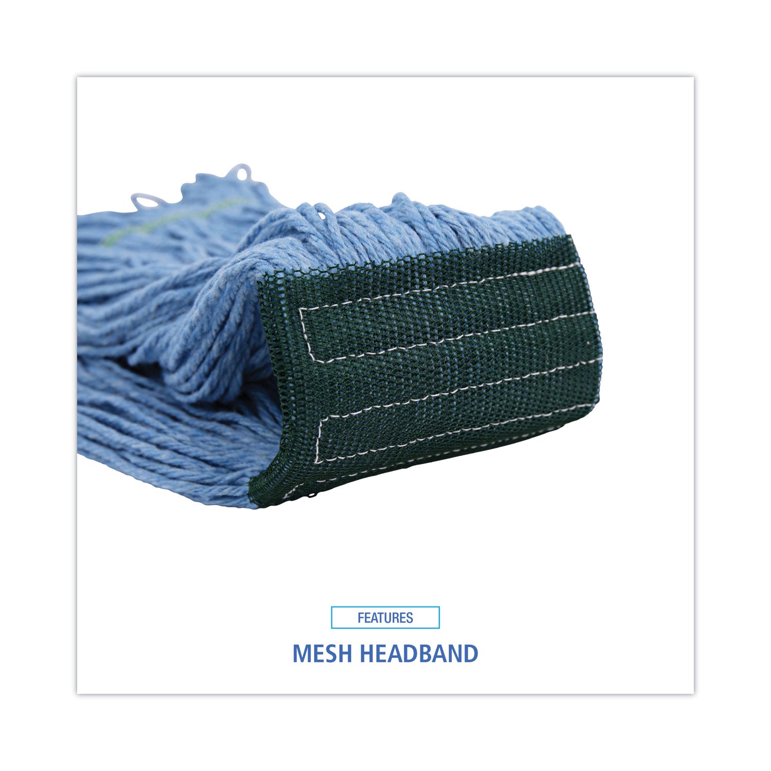 Boardwalk Mop Head, Premium Standard Head, Cotton/Rayon Fiber, Medium, Blue, 12/Carton (402BL)