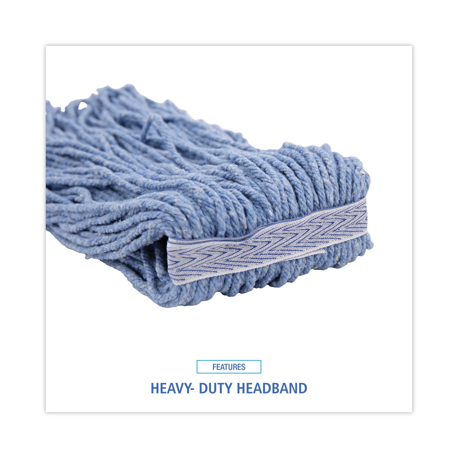 Boardwalk Mop Head, Standard Head, Cotton/Synthetic Fiber, Cut-End, #20, Blue, 12/Carton (2020B)