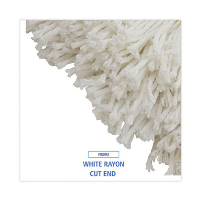 Cut-End Wet Mop Head, Rayon, No. 32, White