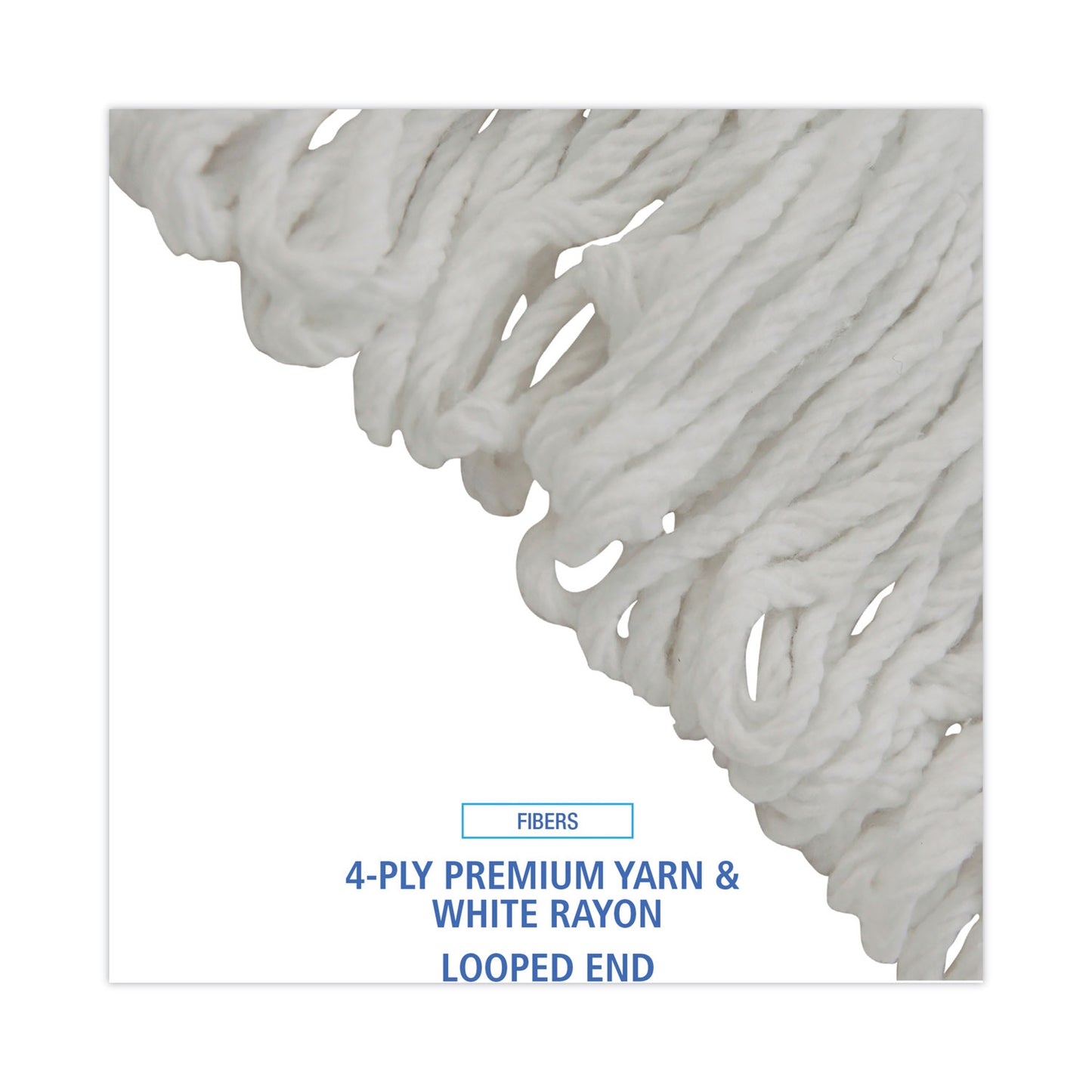 Boardwalk Pro Loop Web/Tailband Wet Mop Head, Rayon, #24 Size, White, 12/Carton (4024RCT)