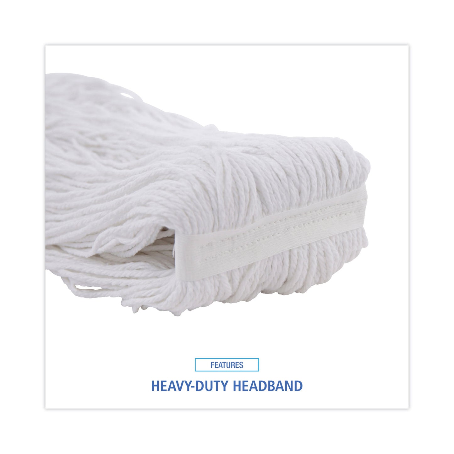 Boardwalk Pro Loop Web/Tailband Wet Mop Head, Rayon, #24 Size, White, 12/Carton (4024RCT)