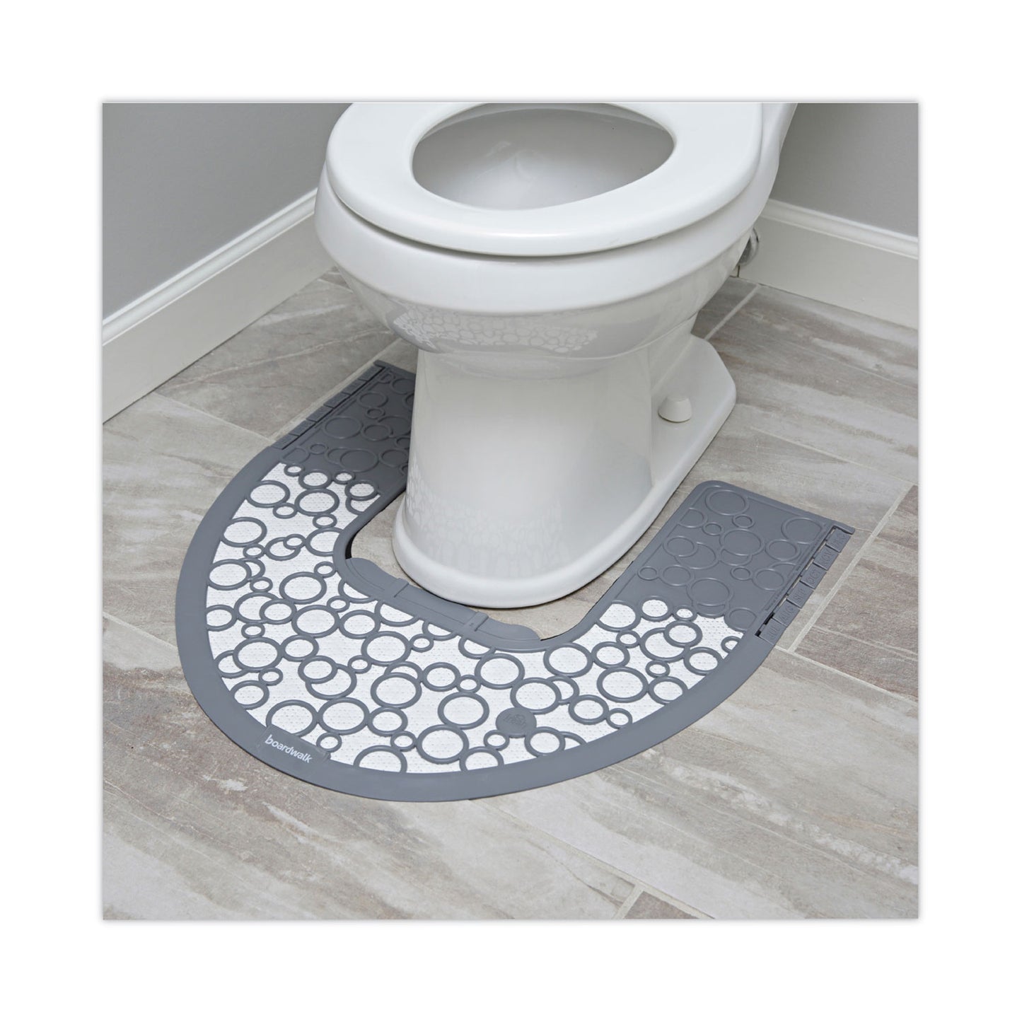 Boardwalk Commode Mat 2.0, Rubber, 22 x 22, Gray/White, 6/Carton (CMGW)