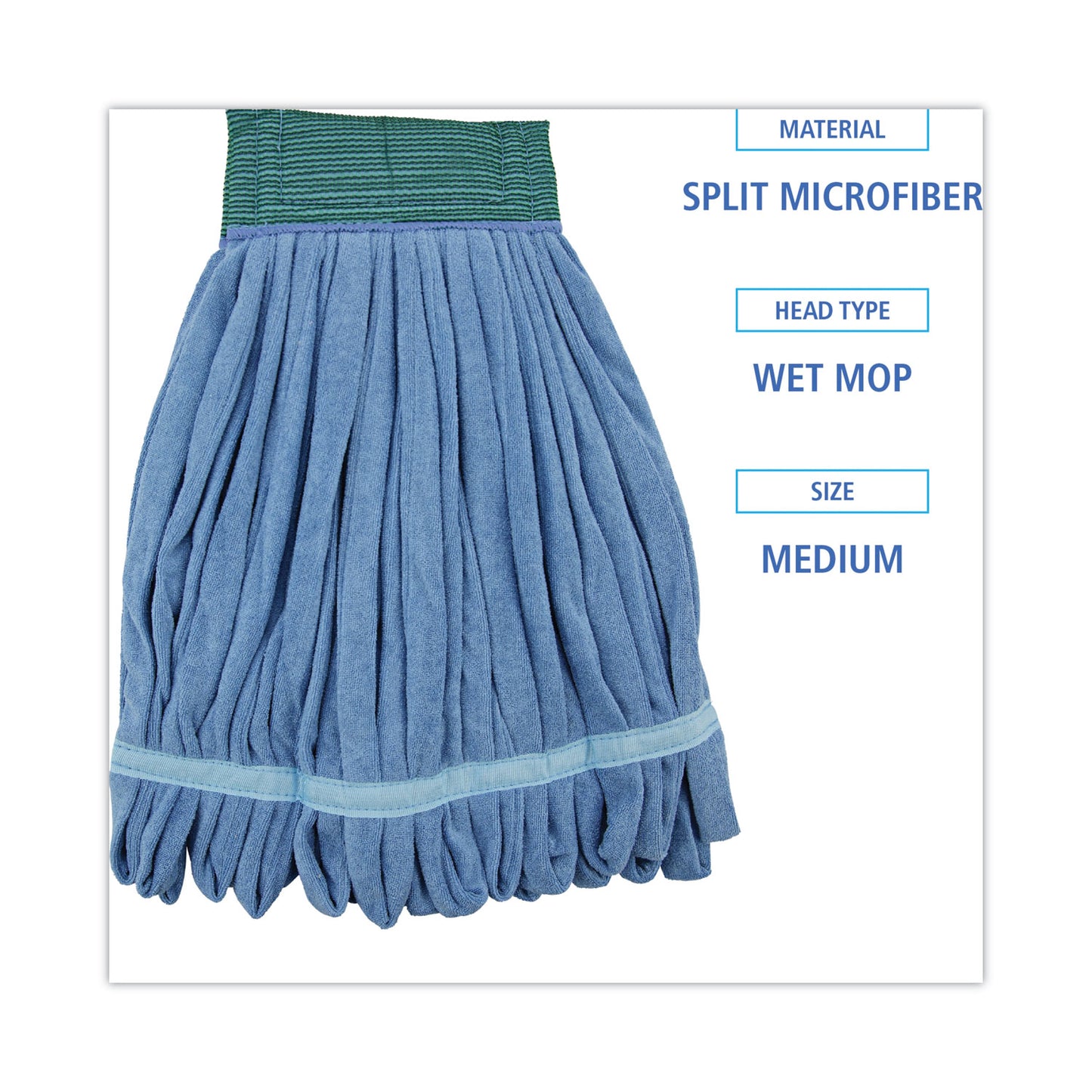 Boardwalk Microfiber Looped-End Wet Mop Head, Medium, Blue (MWTMB)