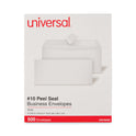 Universal Peel Seal Strip Business Envelope, #10, Square Flap, Self-Adhesive Closure, 4.13 x 9.5, White, 500/Box (36003)