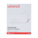 Universal Peel Seal Strip Business Envelope, Address Window, #10, Square Flap, Self-Adhesive Closure, 4.13 x 9.5, White, 500/Box (36005)