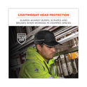 ergodyne Skullerz 8965 Lightweight Bump Cap Hat with LED Lighting, Long Brim, Navy (23339)