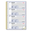 Rediform Gold Standard Money Receipt Book, Two-Part Carbonless, 7 x 2.75, 4 Forms/Sheet, 300 Forms Total (8L810)