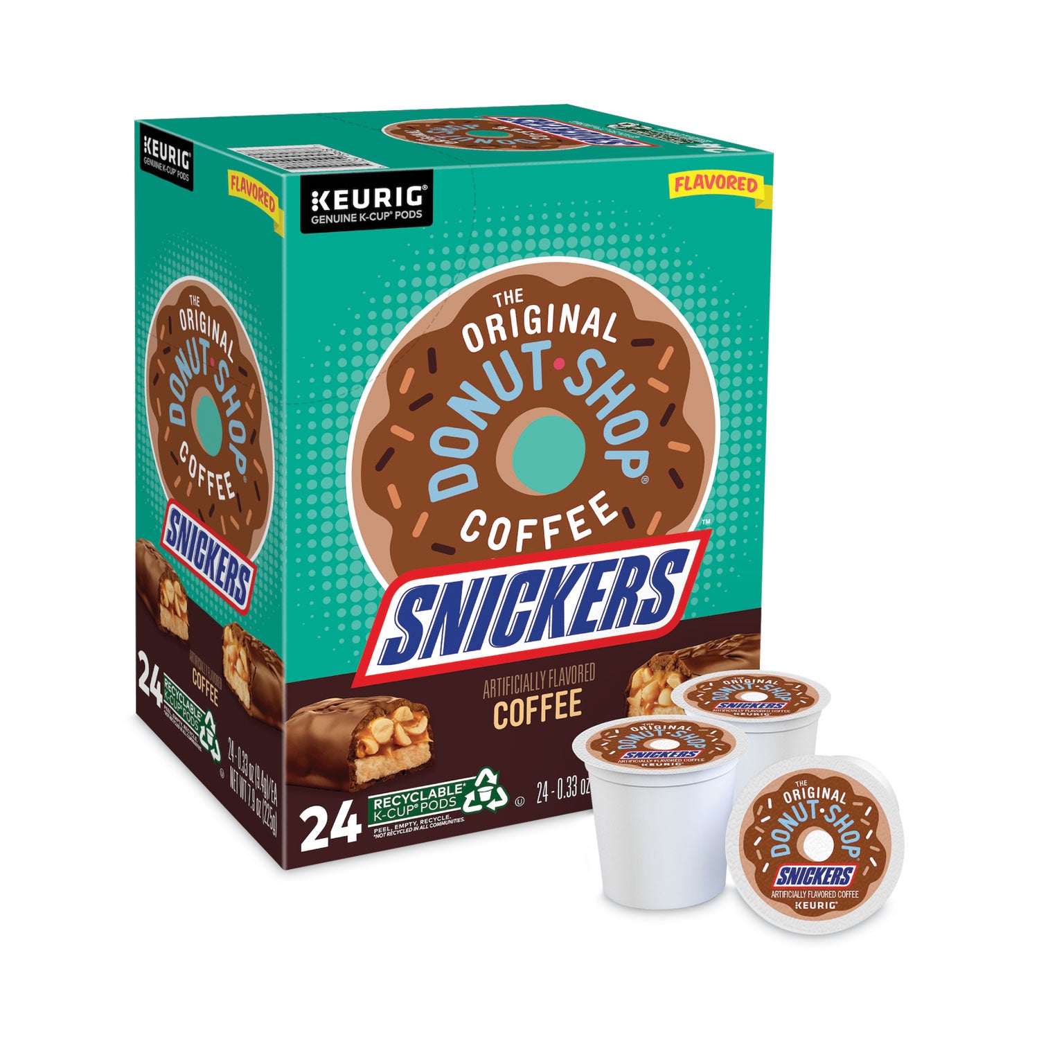 The Original Donut Shop SNICKERS Flavored Coffee K-Cups, 24/Box (9608)