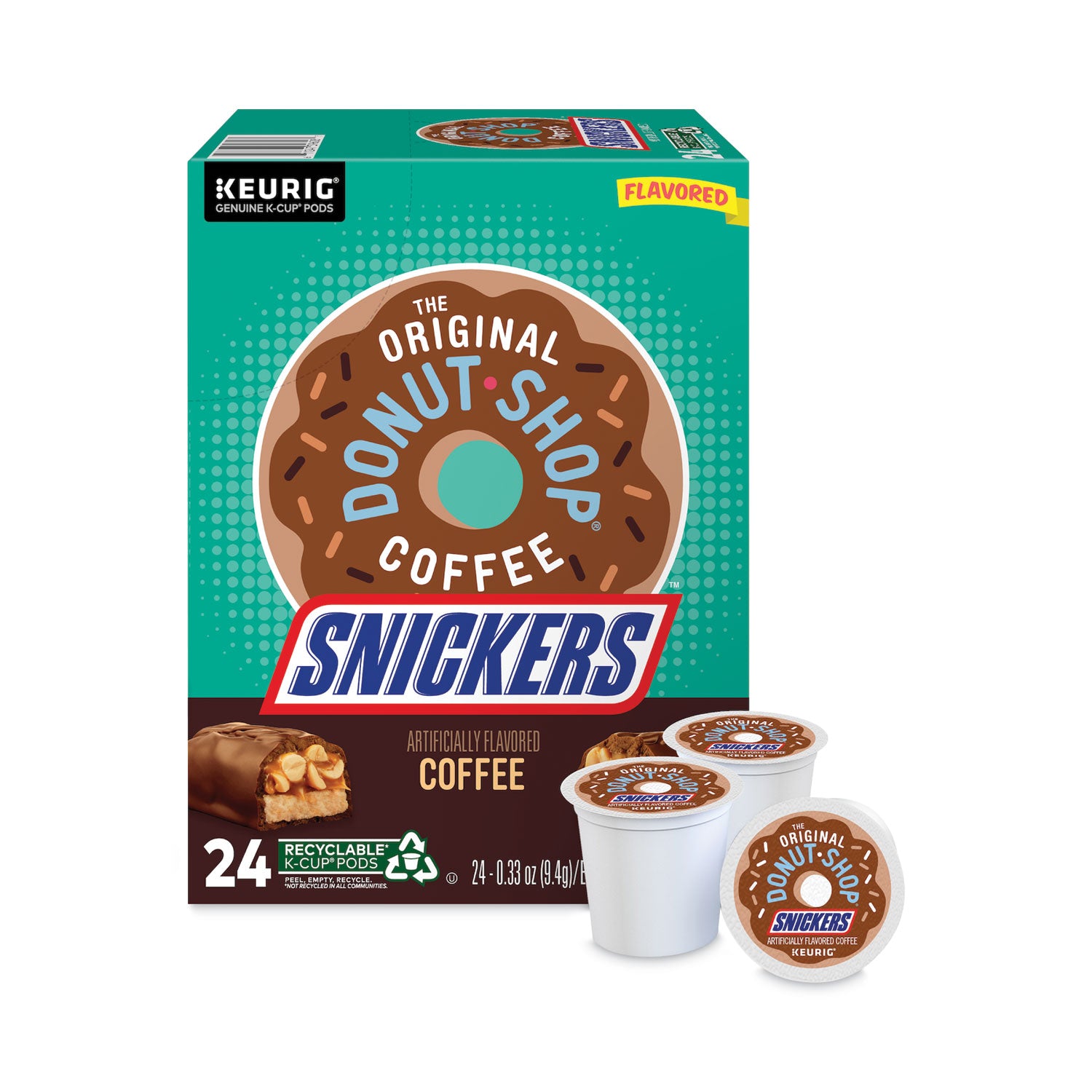 The Original Donut Shop SNICKERS Flavored Coffee K-Cups, 24/Box (9608)