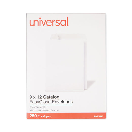 Universal EasyClose Catalog Envelope, #10 1/2, Square Flap, Self-Adhesive Closure, 9 x 12, White, 250/Box (44101)