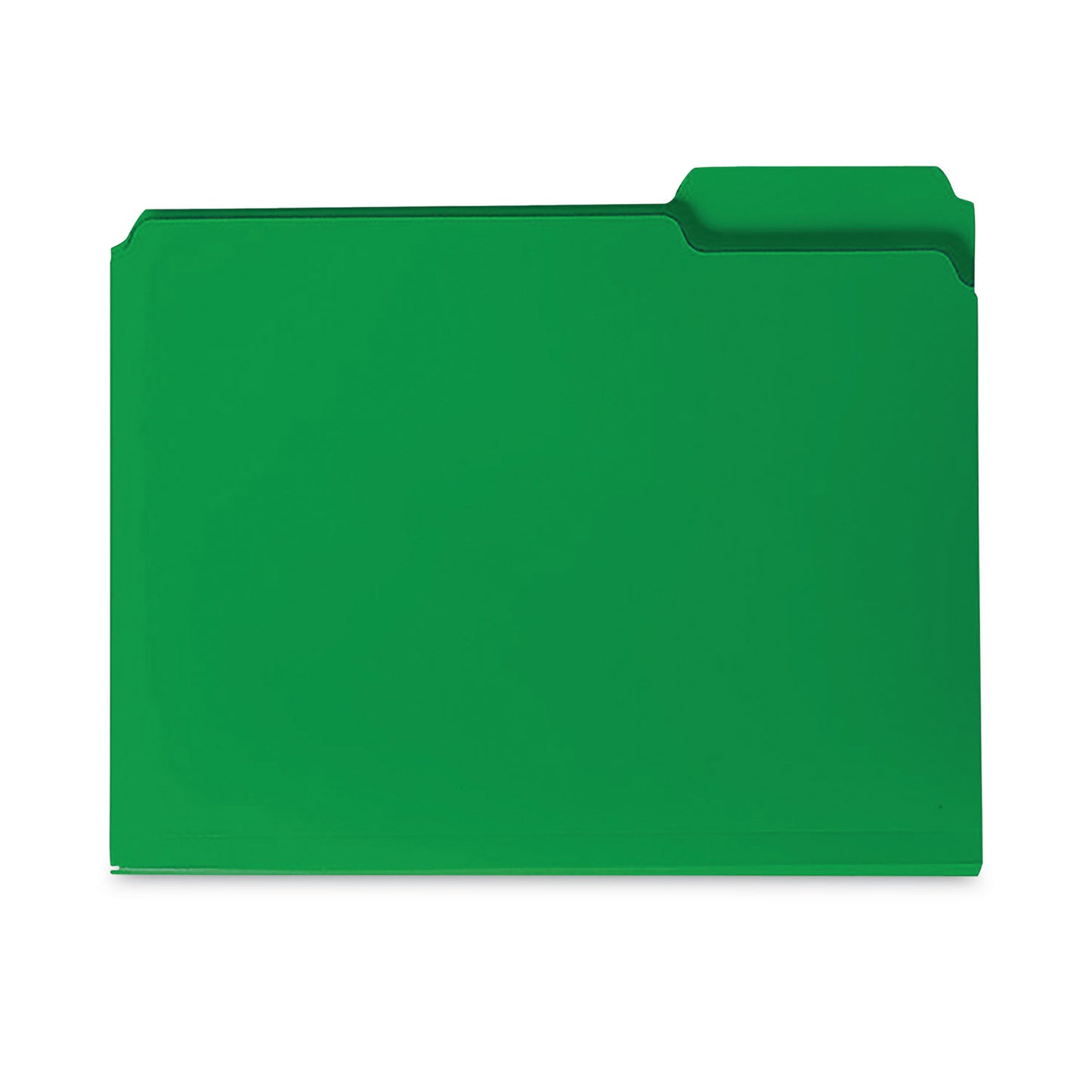Smead Top Tab Poly Colored File Folders, 1/3-Cut Tabs: Assorted, Letter Size, 0.75" Expansion, Green, 24/Box (10502)