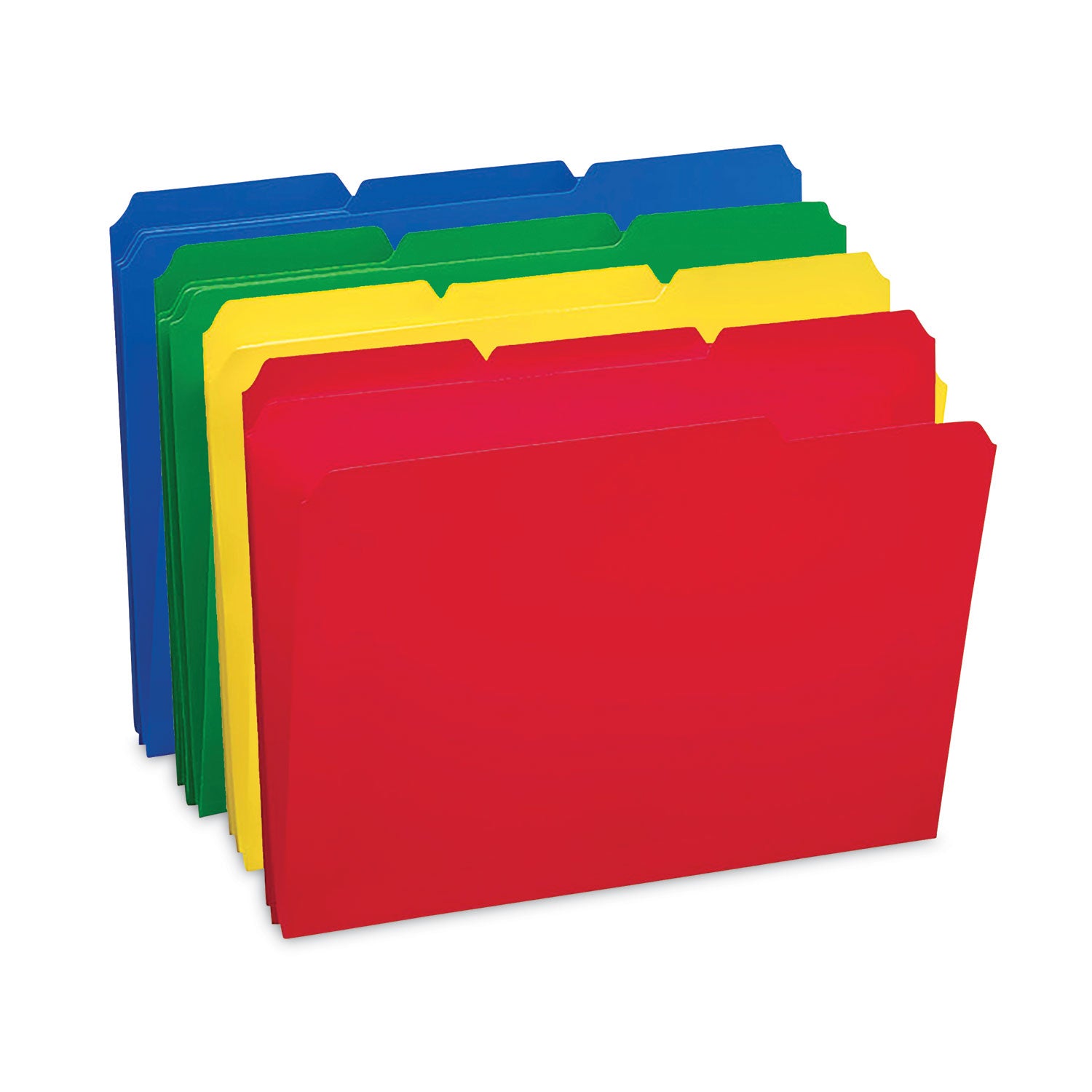 Smead Top Tab Poly Colored File Folders, 1/3-Cut Tabs: Assorted, Letter Size, 0.75" Expansion, Assorted Colors, 24/Box (10500)