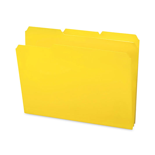 Smead Top Tab Poly Colored File Folders, 1/3-Cut Tabs: Assorted, Letter Size, 0.75" Expansion, Yellow, 24/Box (10504)