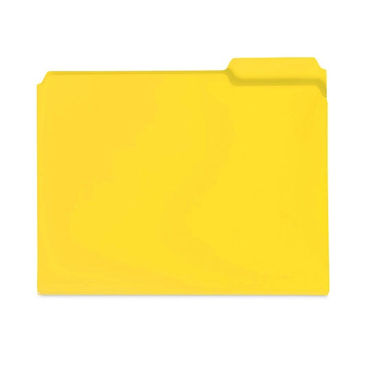 Smead Top Tab Poly Colored File Folders, 1/3-Cut Tabs: Assorted, Letter Size, 0.75" Expansion, Yellow, 24/Box (10504)