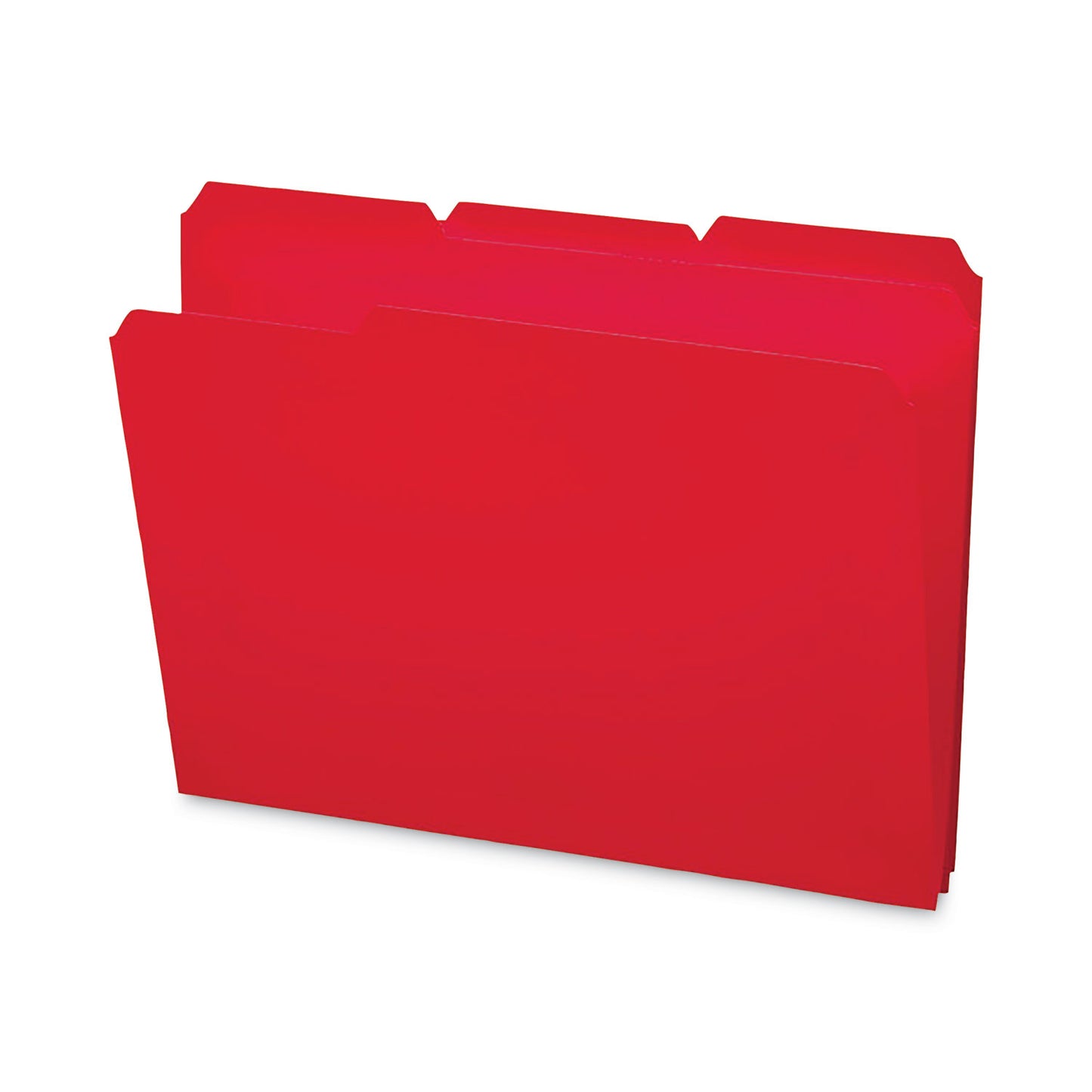 Smead Top Tab Poly Colored File Folders, 1/3-Cut Tabs: Assorted, Letter Size, 0.75" Expansion, Red, 24/Box (10501)