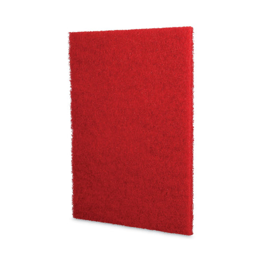 Boardwalk Buffing Floor Pads, 20 x 14, Red, 10/Carton (402014RED)