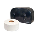 Morcon Paper Valay Plastic Mini Jumbo Bath Tissue Dispenser, Two Rolls, 9.75 x 15.87 x 5.25, Black (VT1003)