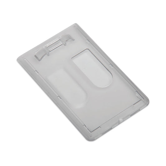 AbilityOne 8455016988430, SKILCRAFT Dual Card ID Holder, Horizontal/Vertical, 2.13" x 3.38, Frosted, Dozen