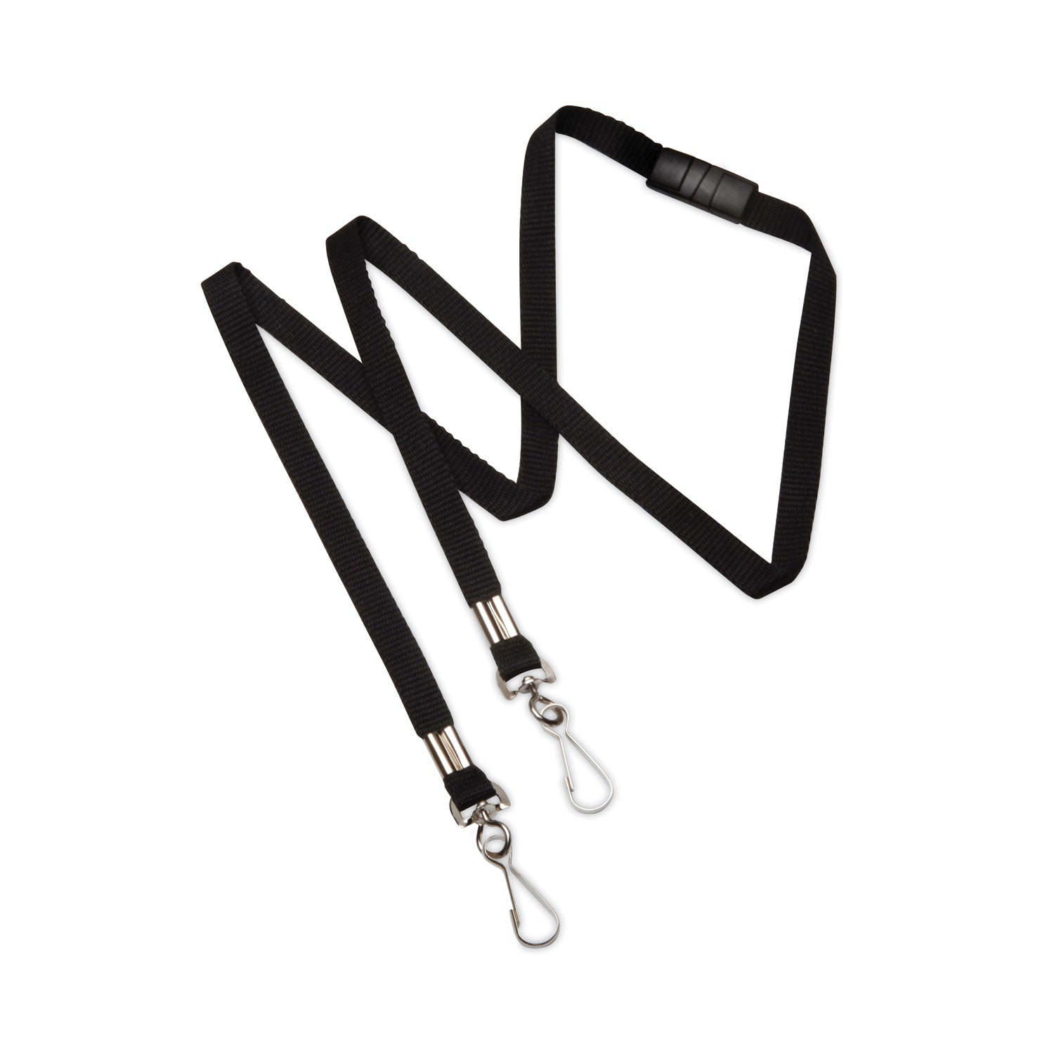 AbilityOne 8455016988429, SKILCRAFT Face Mask Lanyard, Metal J-Hook Fastener, 36" Long, Black, Dozen