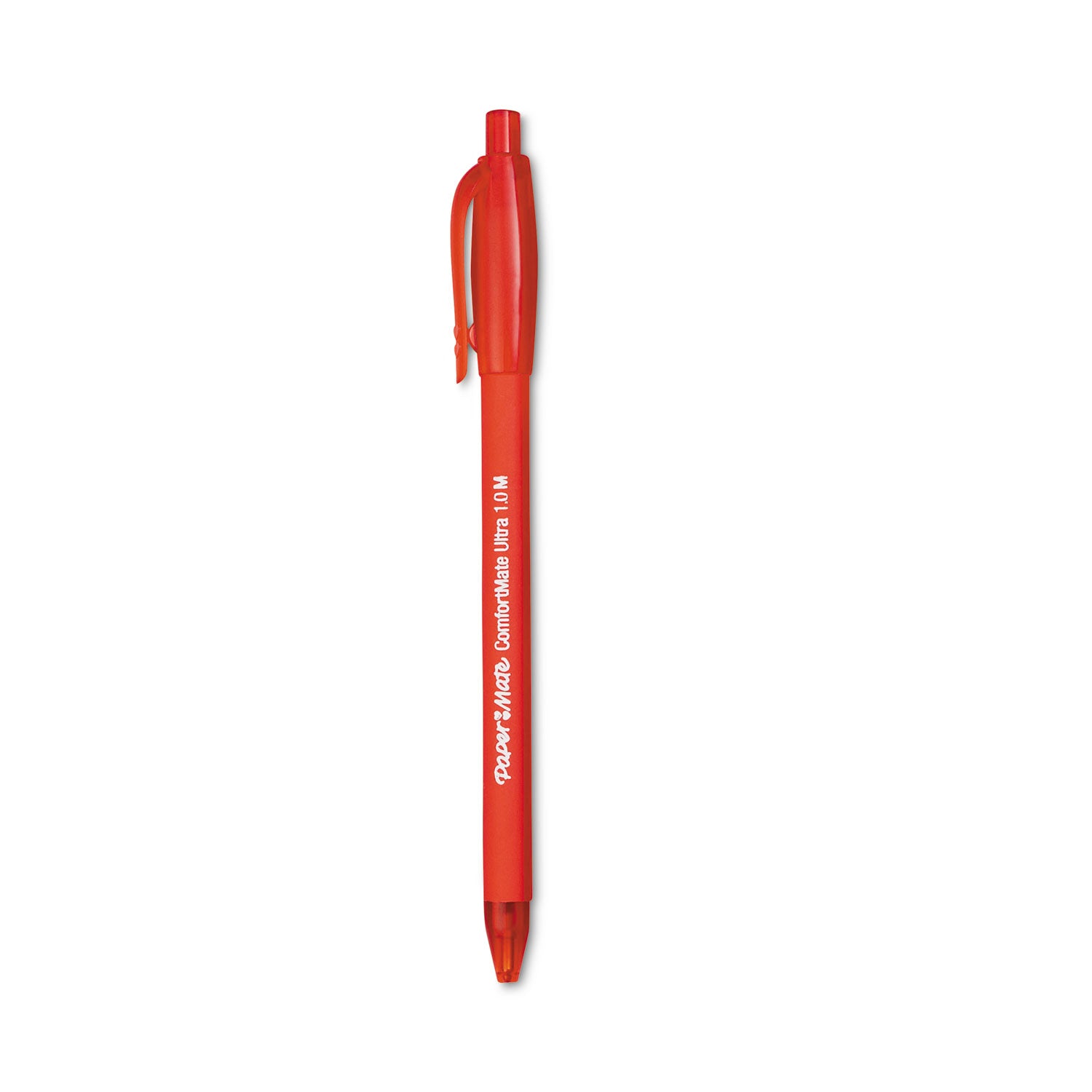 Paper Mate ComfortMate Ultra Ballpoint Pen, Retractable, Medium 1 mm, Red Ink, Red Barrel, Dozen (6320187)