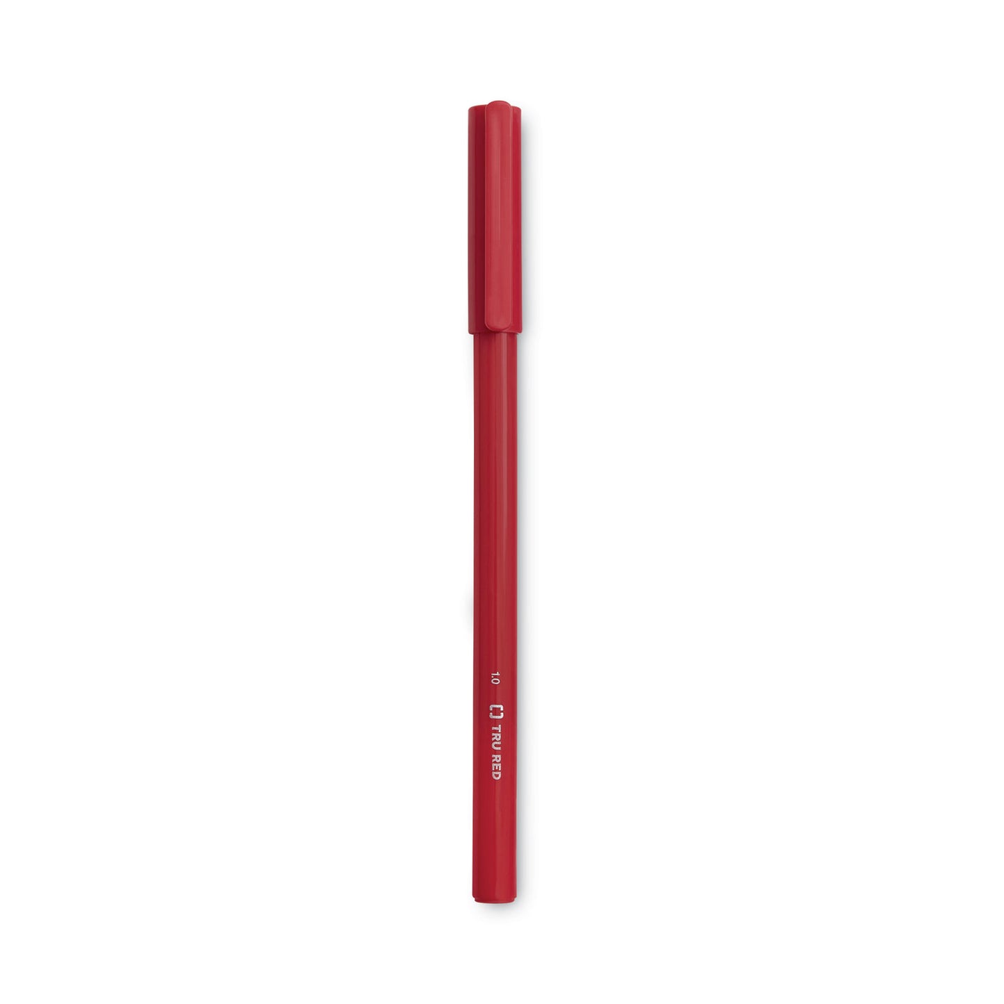 TRU RED Ballpoint Pen, Stick, Medium 1 mm, Red Ink, Red Barrel, Dozen (24326832)