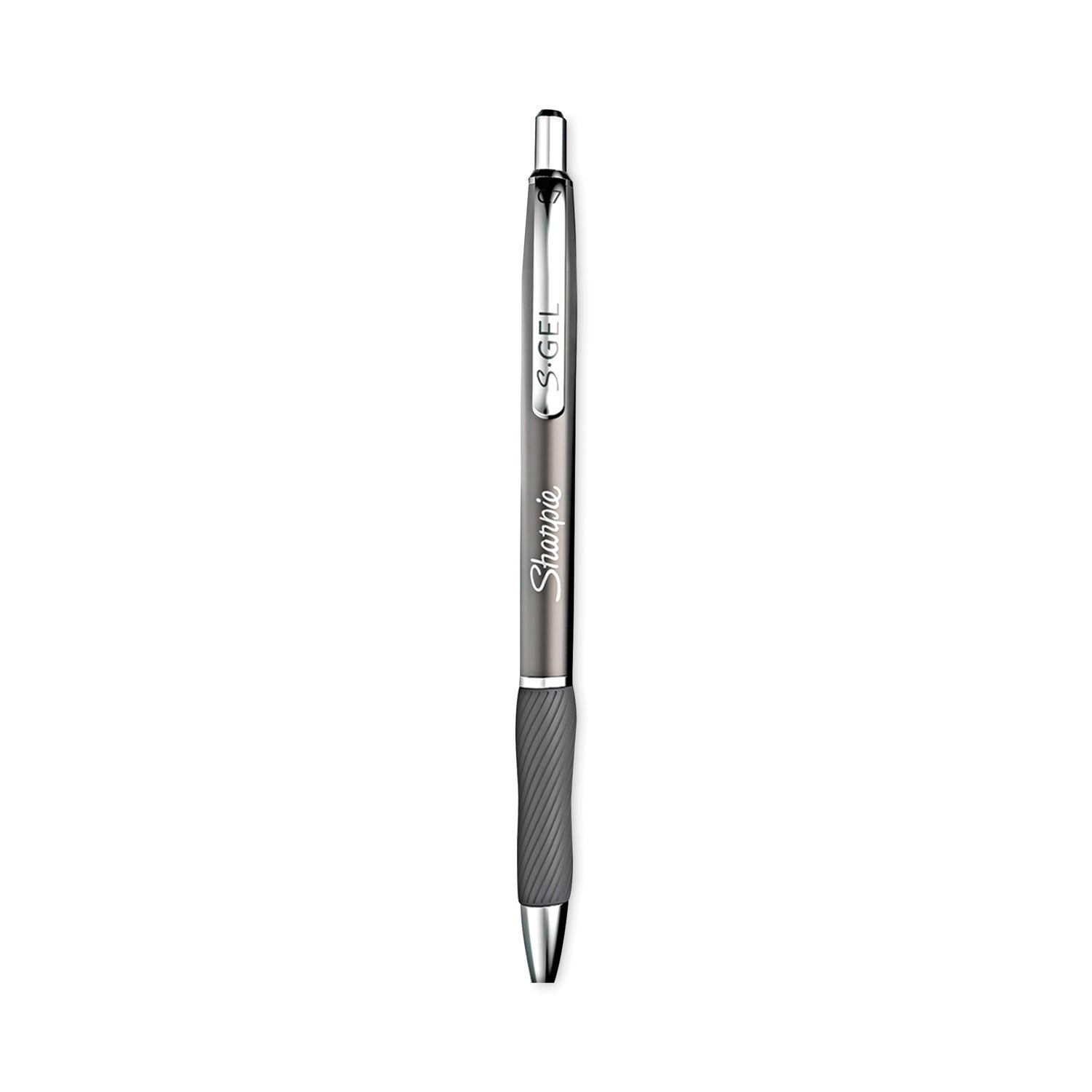 Sharpie S-Gel Premium Metal Barrel Gel Pen, Retractable, Medium 0.7 mm, Black Ink, Black Barrel, 2/Pack (2134918)