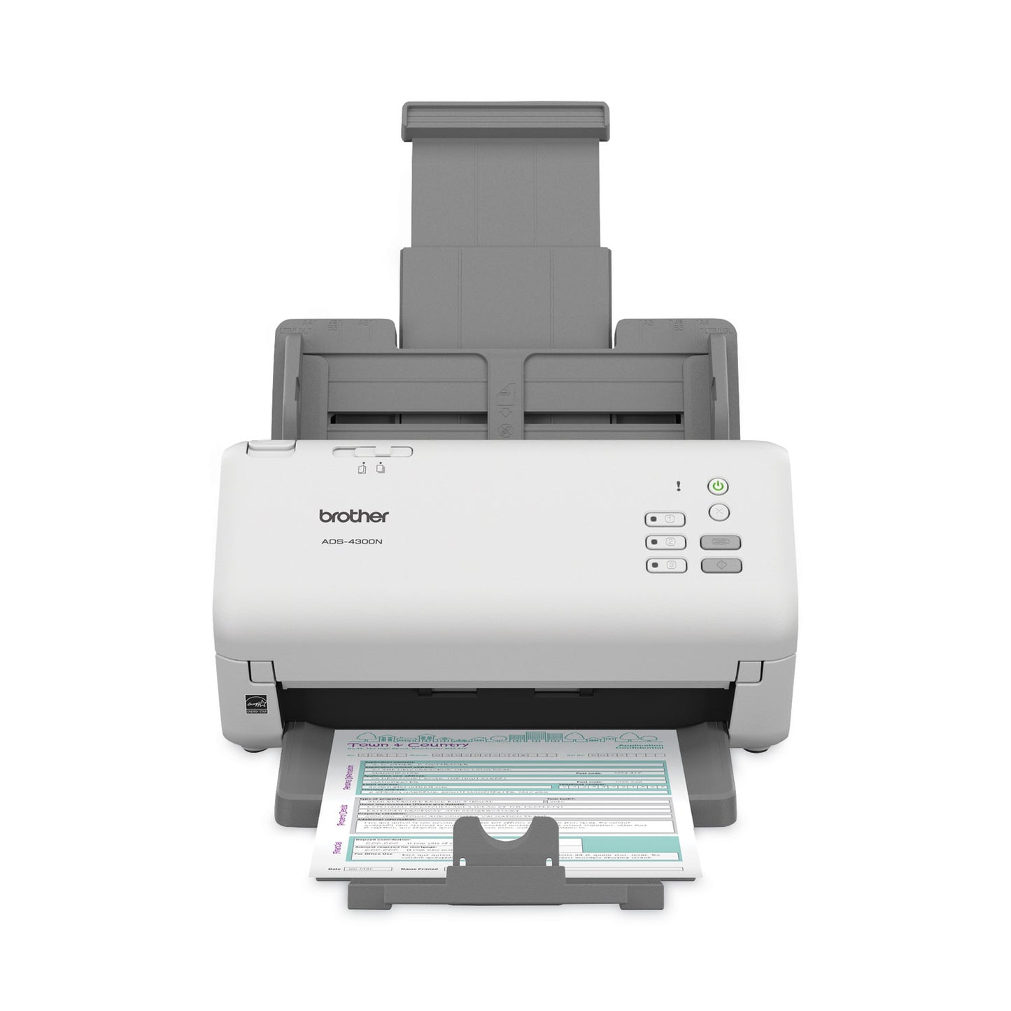 Brother ADS-4300N Professional Desktop Scanner, 600 dpi Optical Resolution, 80-Sheet Auto Document Feeder