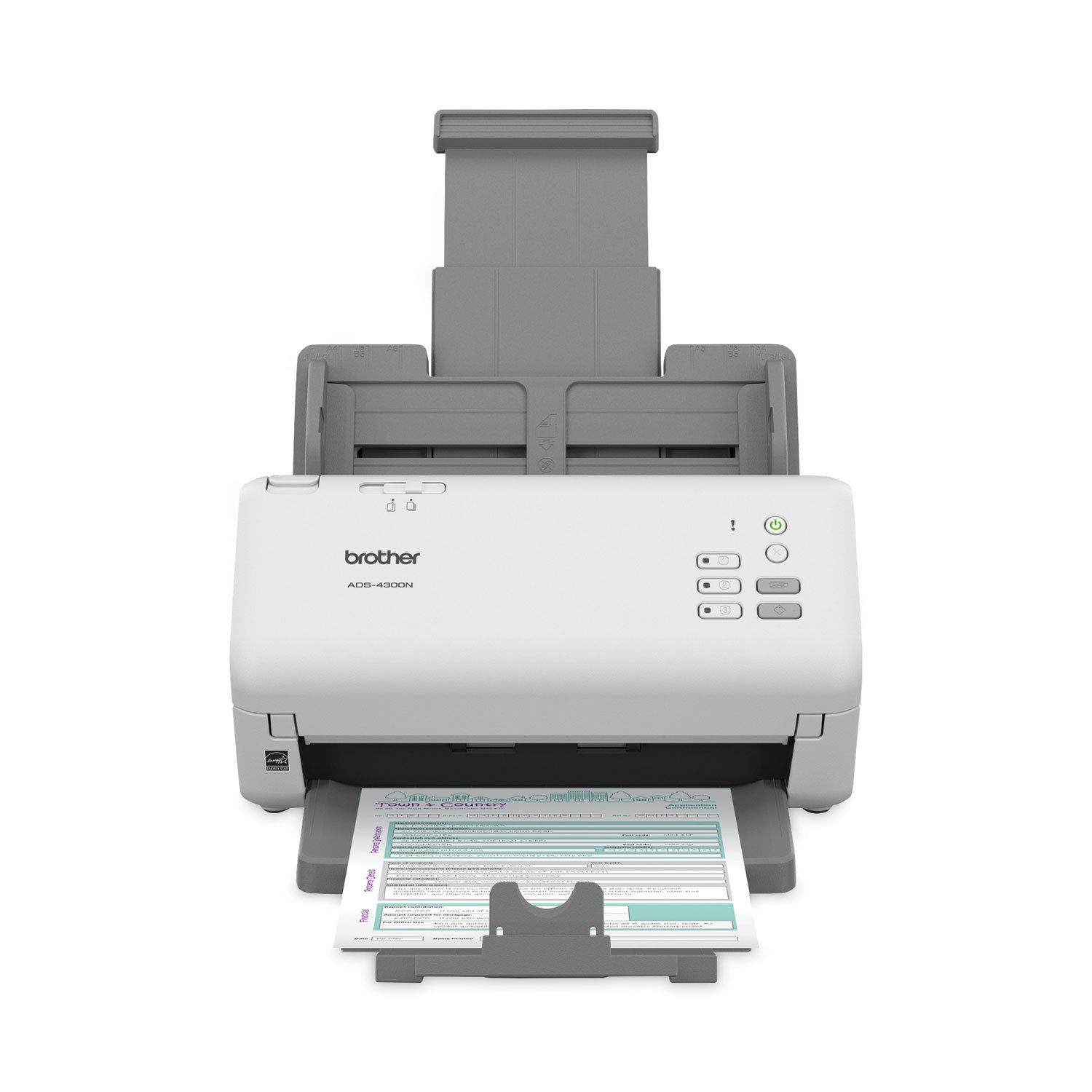 Brother ADS-4300N Professional Desktop Scanner, 600 dpi Optical Resolution, 80-Sheet Auto Document Feeder