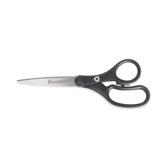 Westcott KleenEarth Basic Plastic Handle Scissors, 8" Long, 3.25" Cut Length, Straight Black Handle, 3/Pack (15585)