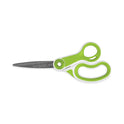 Westcott CarboTitanium Bonded Scissors, 8" Long, 3.25" Cut Length, Straight White/Green Handle (17444)