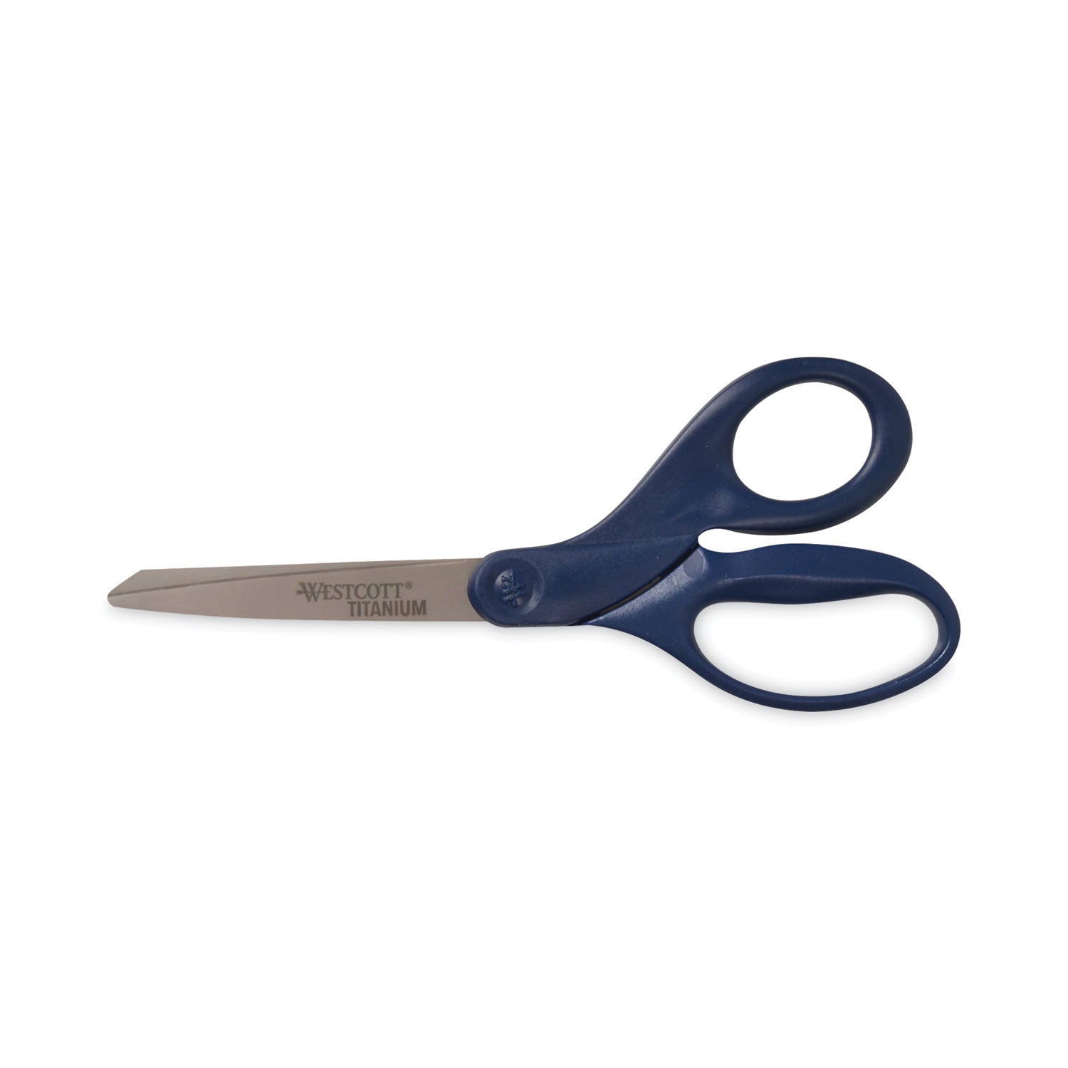 Westcott Titanium Bonded Scissors, 8" Long, 3.5" Cut Length, Straight Navy Handle (17509)