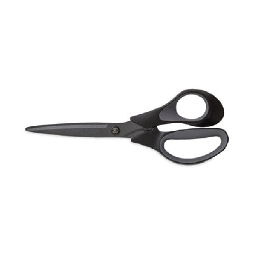 TRU RED Non-Stick Titanium-Coated Scissors, 8" Long, 3.86" Cut Length, Straight Black/Gray Handle, Charcoal Black Blades (24380515)