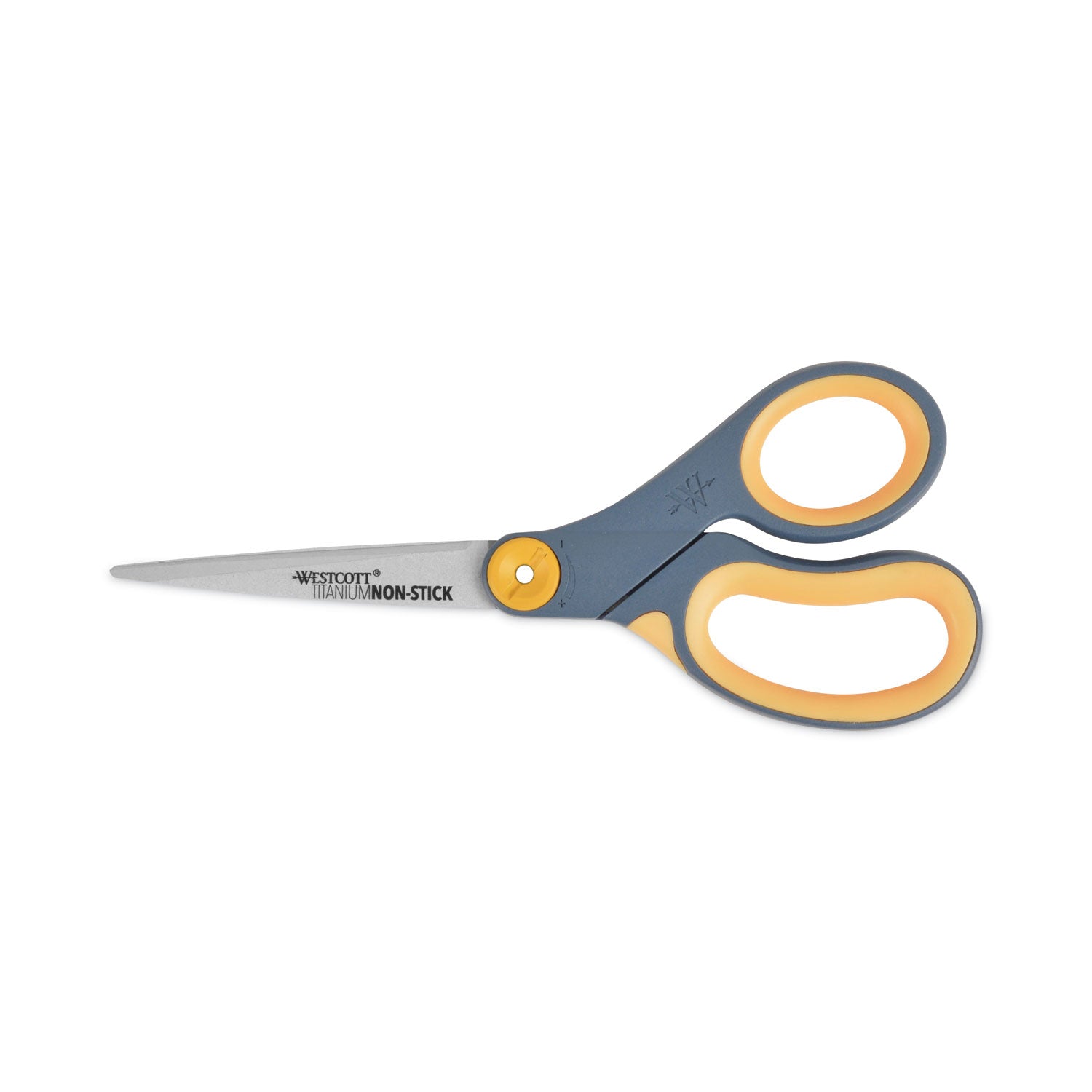 Westcott Non-Stick Titanium Bonded Scissors, 8" Long, 3.25" Cut Length, Straight Gray/Yellow Handle (14849)