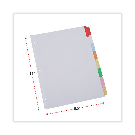 Universal Deluxe Write-On/Erasable Tab Index, 8-Tab, 11 x 8.5, White, Assorted Tabs, 1 Set (20819)