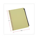 Universal Deluxe Preprinted Simulated Leather Tab Dividers with Gold Printing, 31-Tab, 1 to 31, 11 x 8.5, Buff, 1 Set (20822)