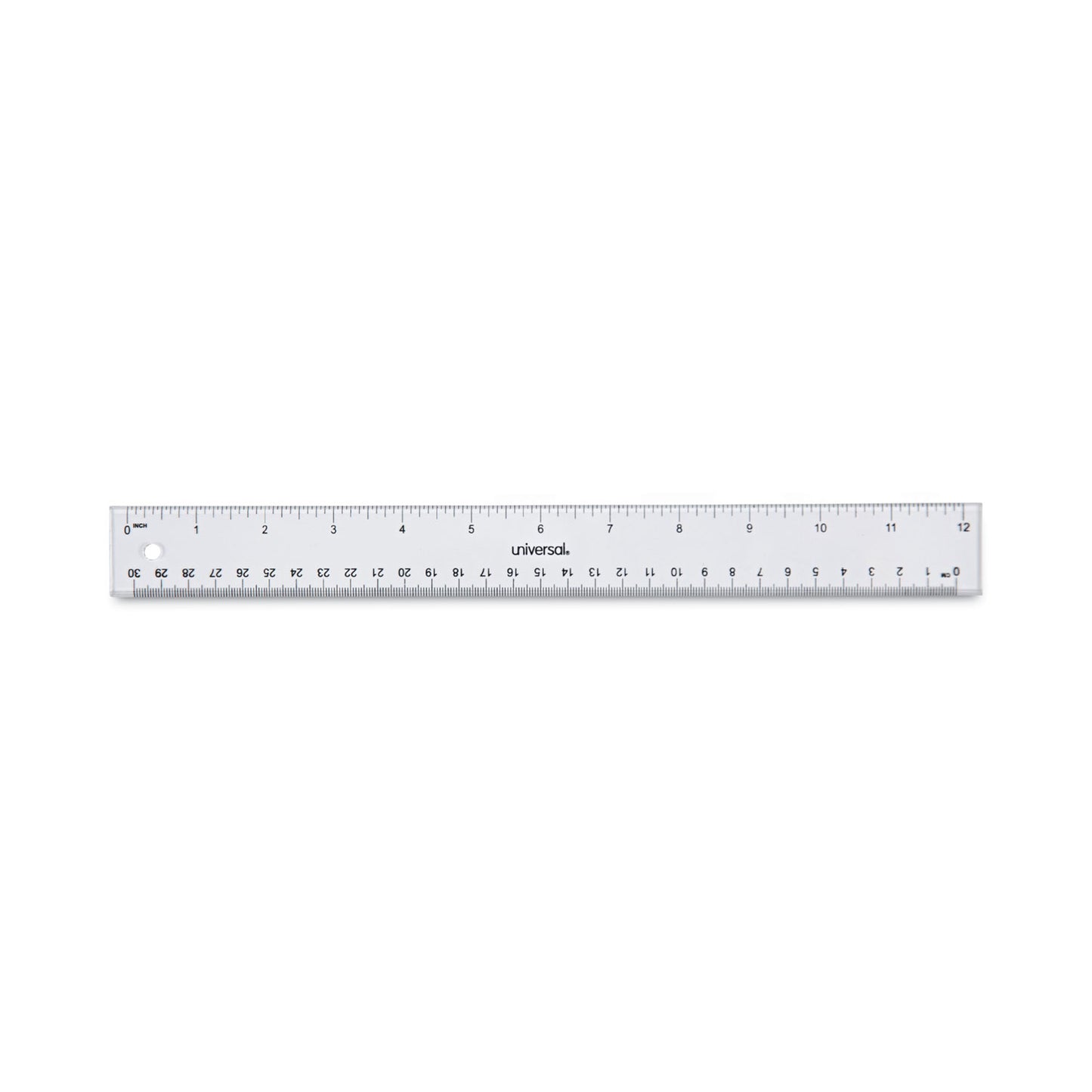 Universal Clear Plastic Ruler, Standard/Metric, 12" Long, Clear (59022)