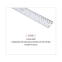 Universal Clear Plastic Ruler, Standard/Metric, 12" Long, Clear (59022)