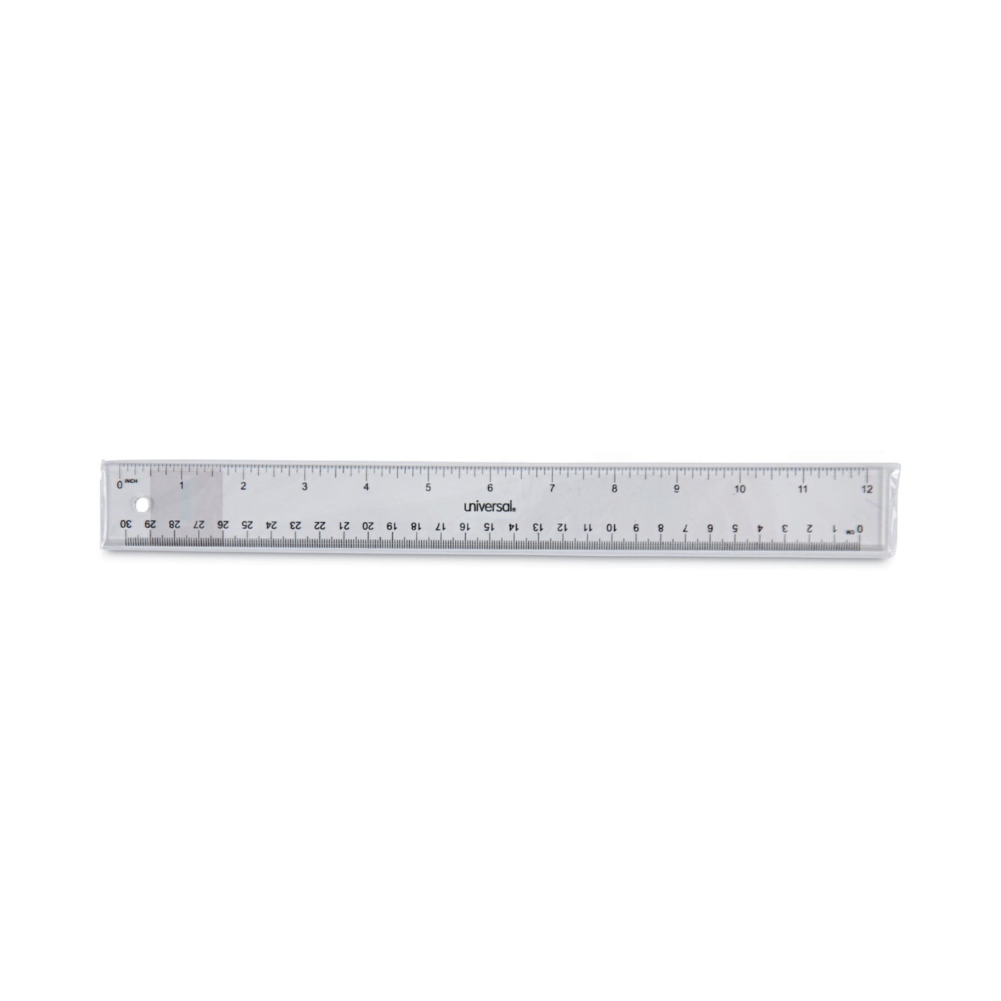 Universal Clear Plastic Ruler, Standard/Metric, 12" Long, Clear (59022)