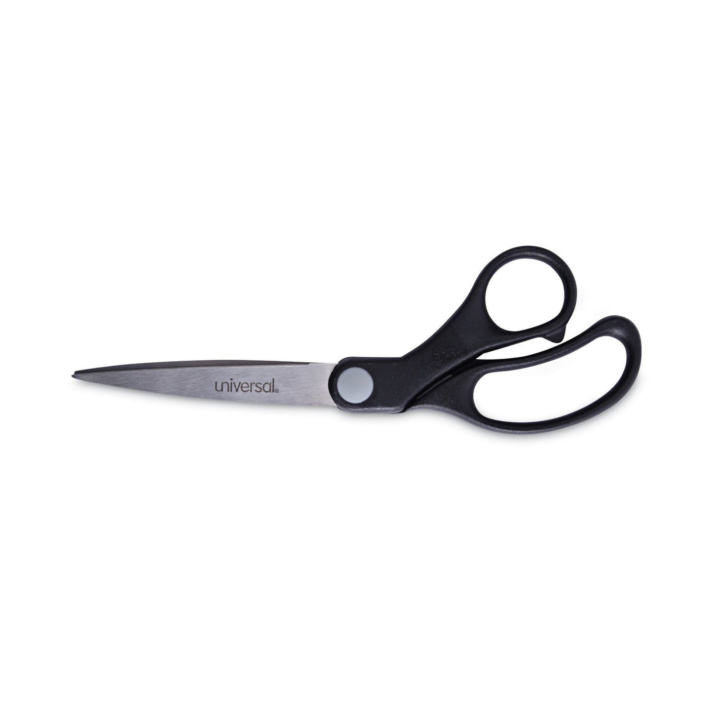 Universal Stainless Steel Office Scissors, 8.5" Long, 3.75" Cut Length, Offset Black Handle (92010)