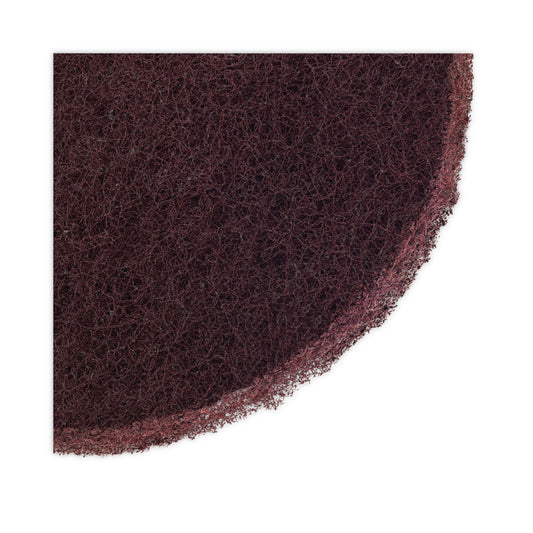 Boardwalk Deep Scrub Pads, 16" Diameter, Maroon, 10/Carton (SPP16)