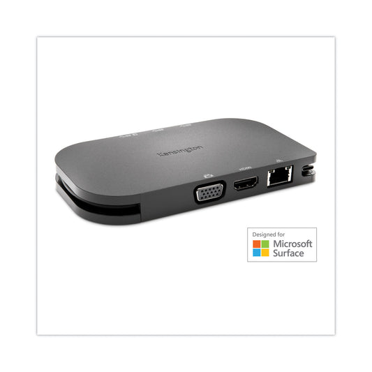 Kensington SD1610P USB-C Mini Mobile 4K Dock, Black (K38365WW)