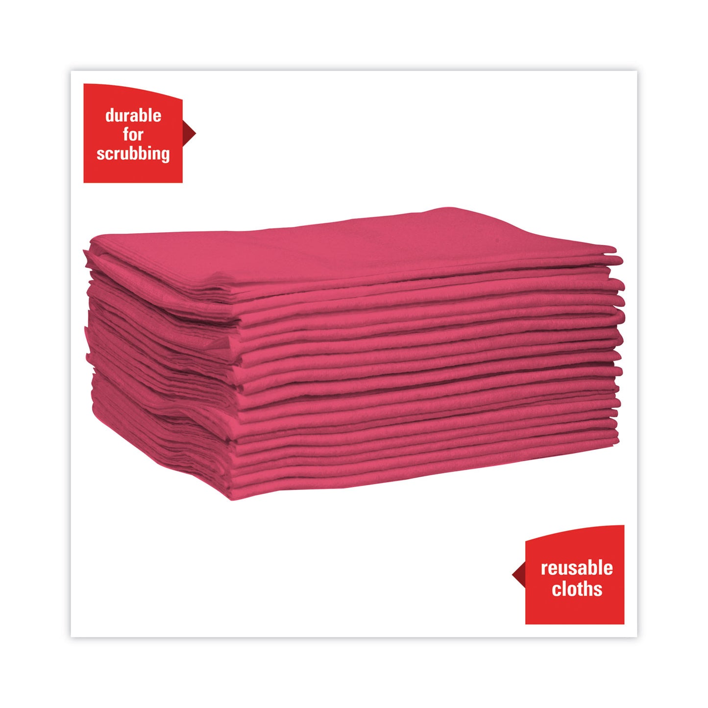 WypAll Power Clean X80 Heavy Duty Cloths,, 12.5 x 12, Red, 50/Box, 4 Boxes/Carton (41029)