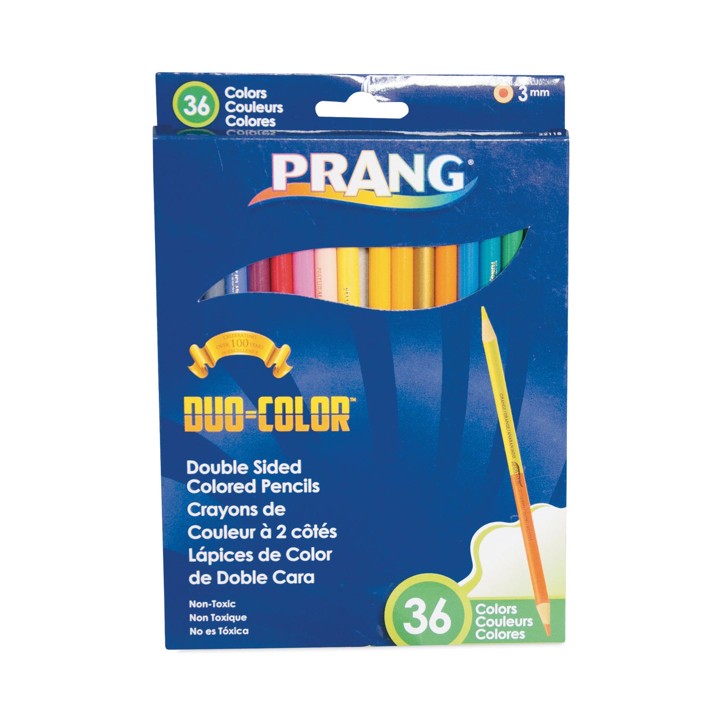 Prang Duo-Color Colored Pencil Sets, 3 mm, 2B, Assorted Lead and Barrel Colors, 18/Pack (22118)