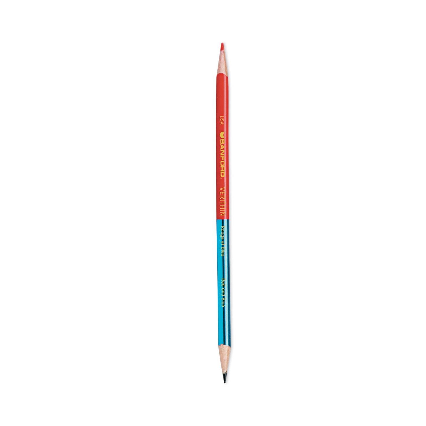 Prismacolor Verithin Dual-Ended Two-Color Pencils, 2 mm, Blue/Red Lead, Blue/Red Barrel, Dozen (02456)