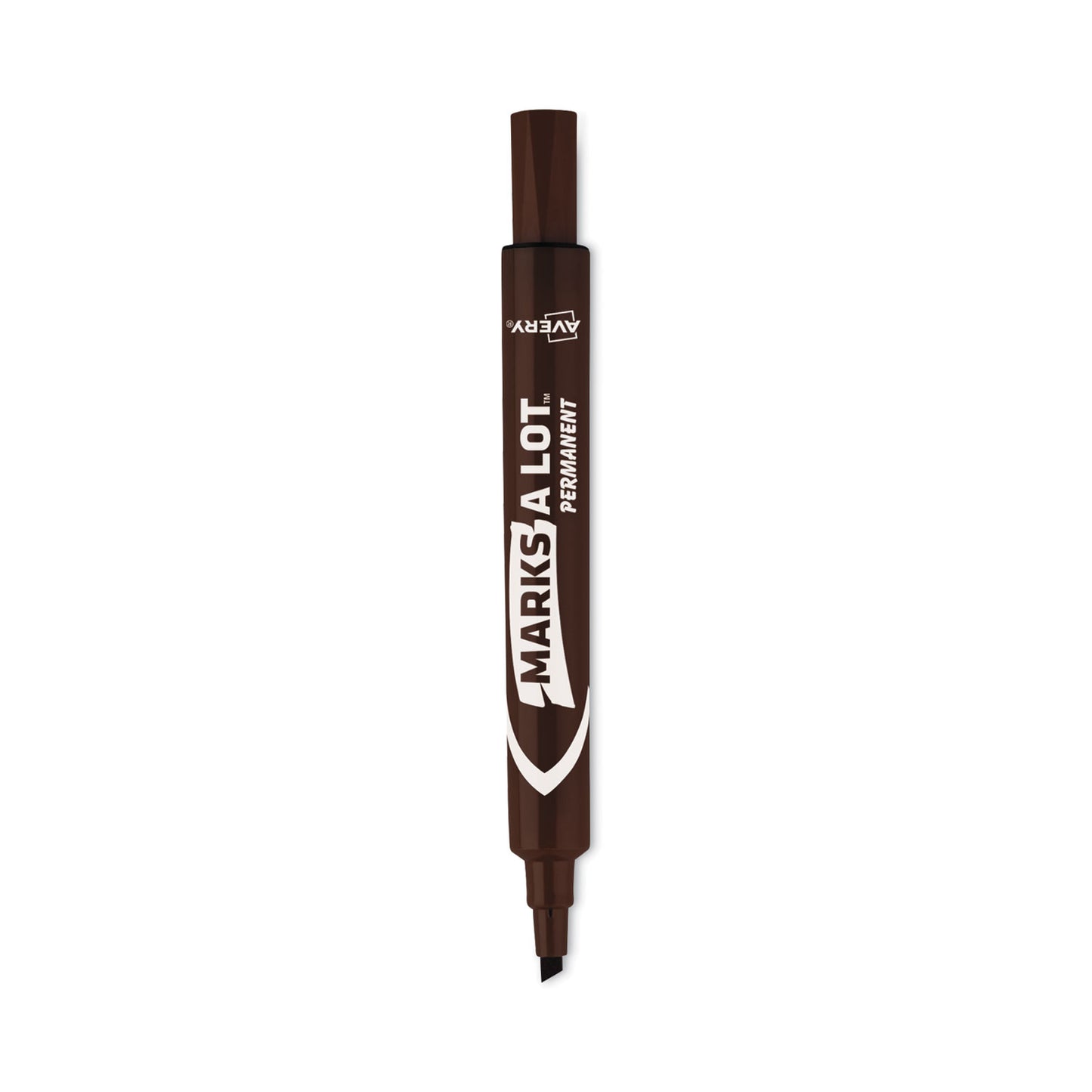 Avery MARKS A LOT Large Desk-Style Permanent Marker, Broad Chisel Tip, Brown, Dozen (8881) (08881)