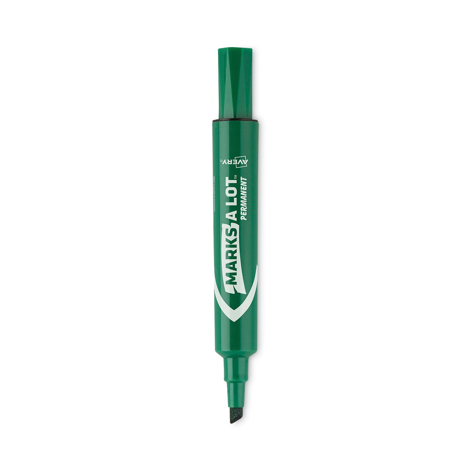 Avery MARKS A LOT Large Desk-Style Permanent Marker, Broad Chisel Tip, Green, Dozen (8885) (08885)