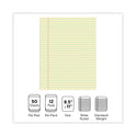 Universal Glue Top Pads, Wide/Legal Rule, 50 Canary-Yellow 8.5 x 11 Sheets, Dozen (22000)