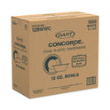 Dart Concorde Non-Laminated Foam Bowl, 12 oz, White, 125/Pack, 8 Packs/Carton (12BWWC)