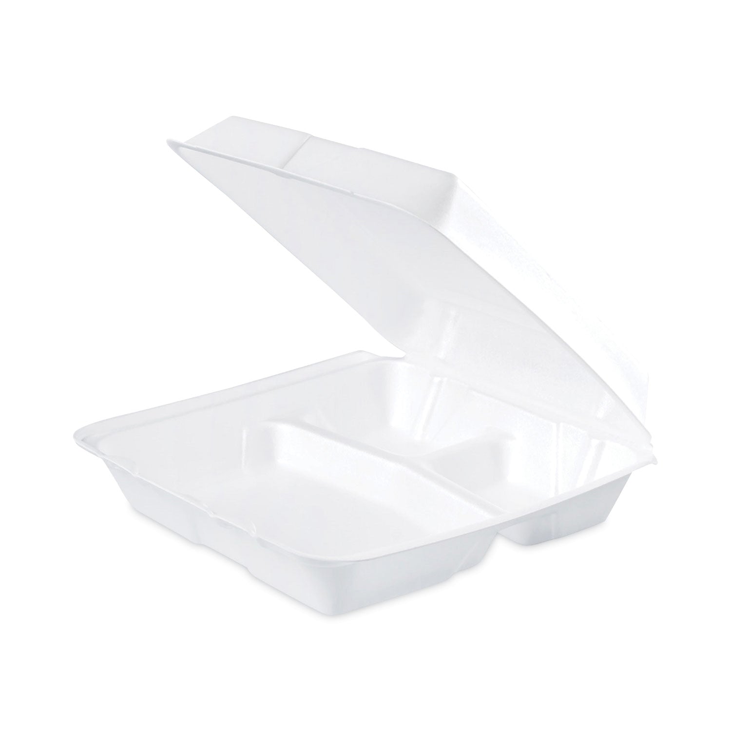 Dart Insulated Foam Hinged Lid Containers, 3-Compartment, 9.3 x 9.5 x 3, White, 200/Pack, 2 Packs/Carton (95HT3)