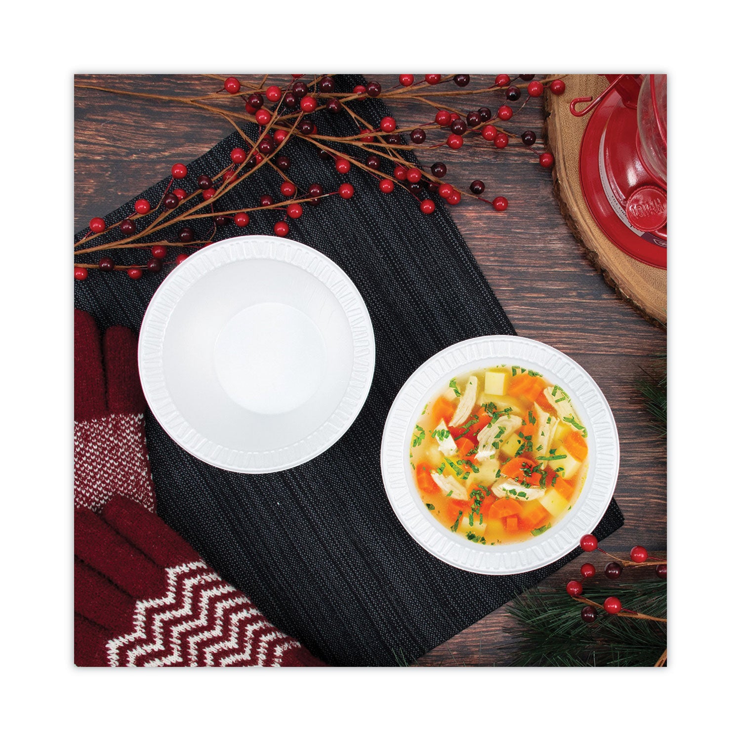 Dart Concorde Non-Laminated Foam Bowl, 12 oz, White, 125/Pack, 8 Packs/Carton (12BWWC)